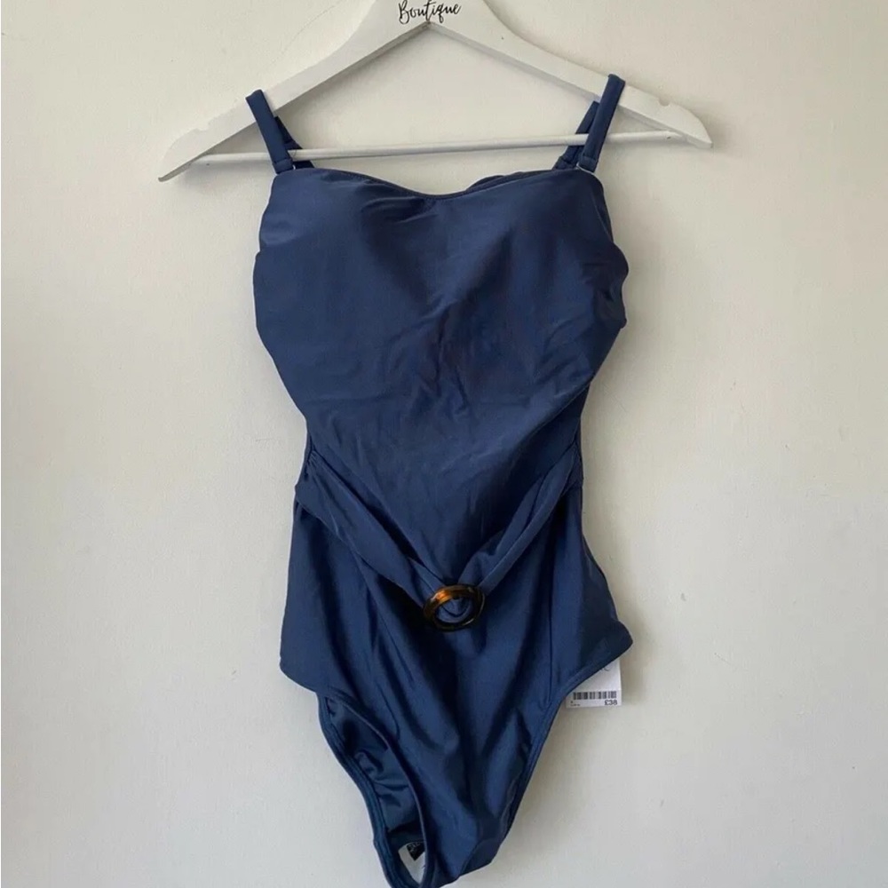 Next Blue Belted Swimsuit Size 8 UK - Picture 1 of 7